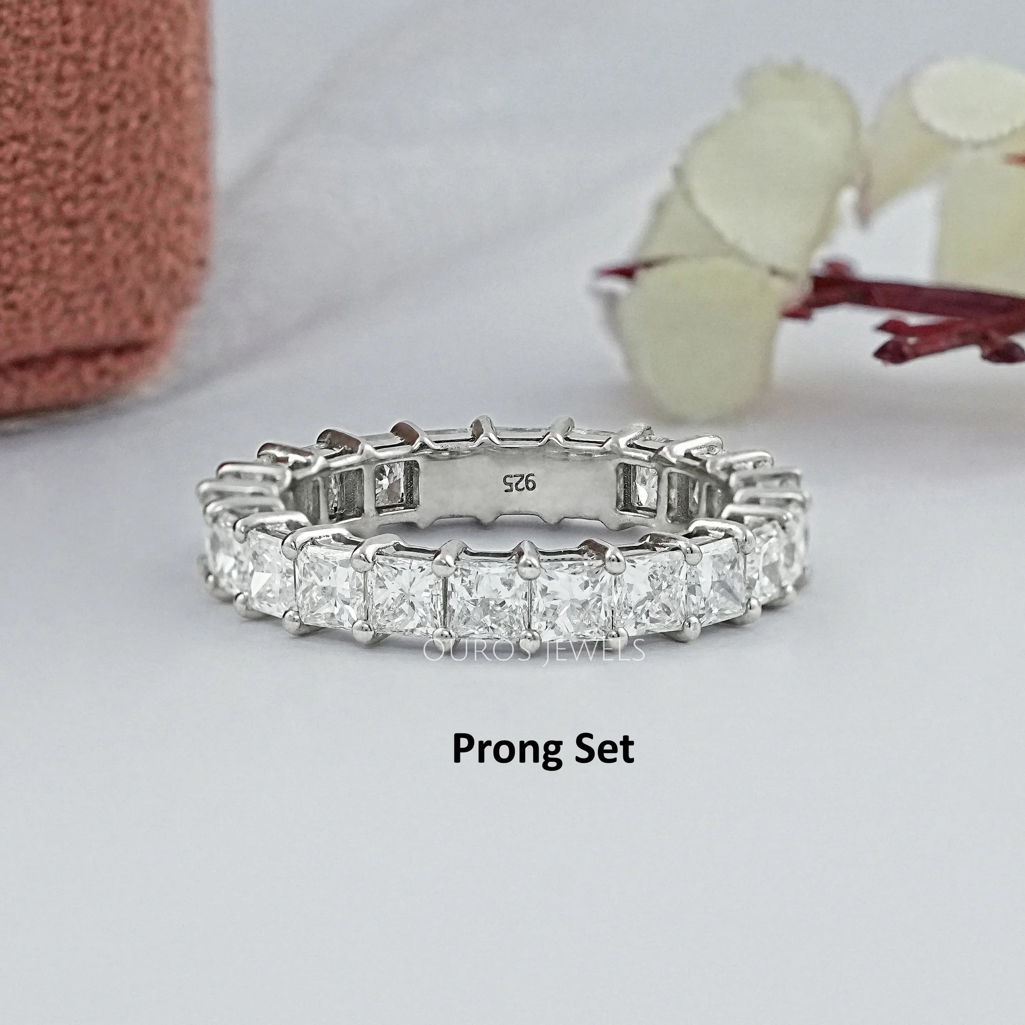 Princess Lab Diamond Eternity Wedding Band Ring