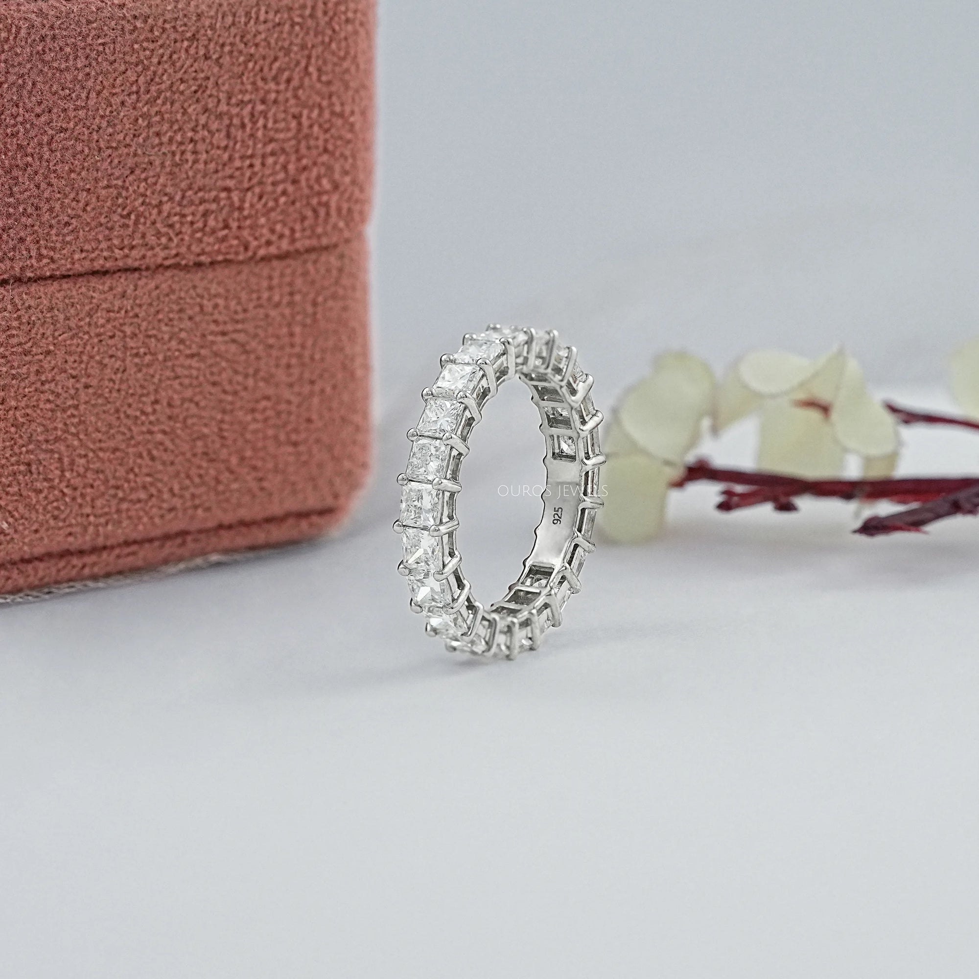 Princess Lab Diamond Eternity Wedding Band Ring