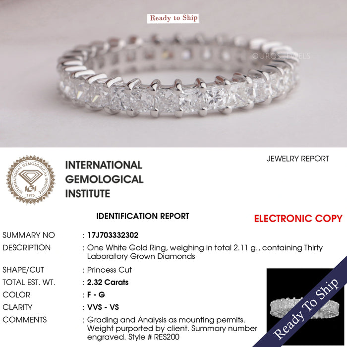 Alliance de mariage taille princesse à éternité complète