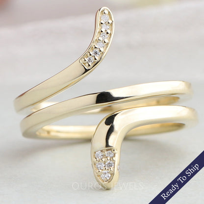 Snake Round Diamond Engagement Ring