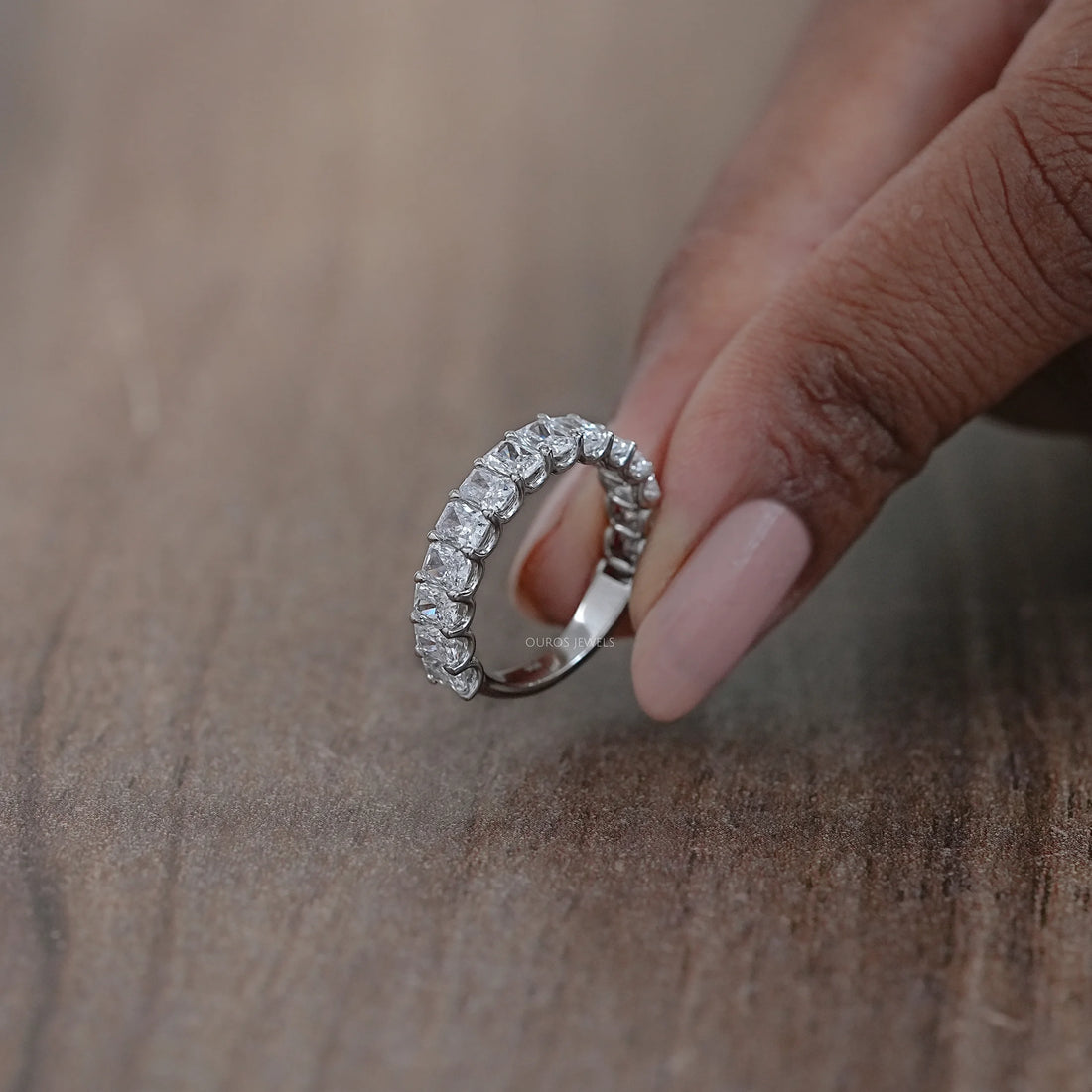 Radiant Cut Lab Grown Diamond Eternity Anniversary Band Ring