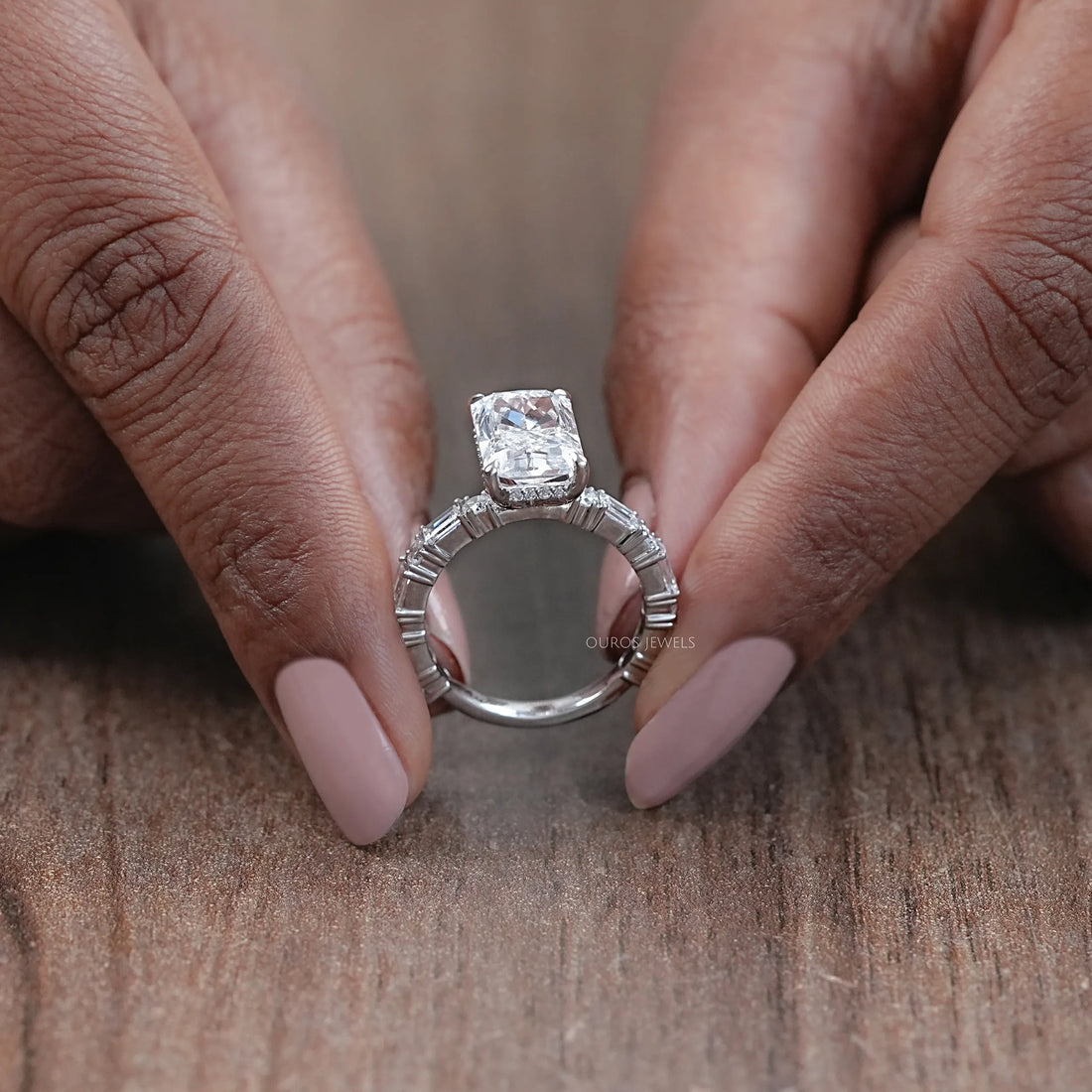 Radiant Cut Lab Diamond Engagement Ring Ring