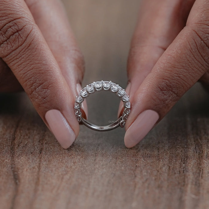 Radiant Cut Lab Grown Diamond Eternity Anniversary Band