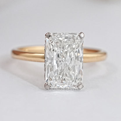2.50 Carat Hidden Halo Radiant Cut Engagement Ring Ring