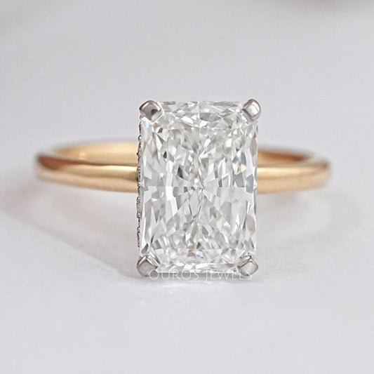 2.50 Carat Hidden Halo Radiant Cut Engagement Ring Ring
