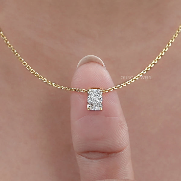Radiant Lab Grown Diamond Solitaire Pendant