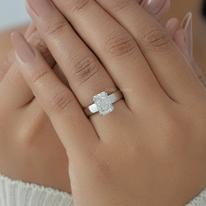 Radiant Lab Diamond Solitaire Engagement Band Ring