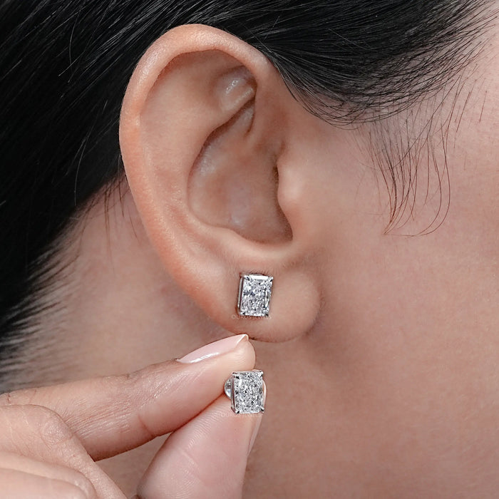 IGI Certified Radiant Cut Lab Grown Diamond Stud