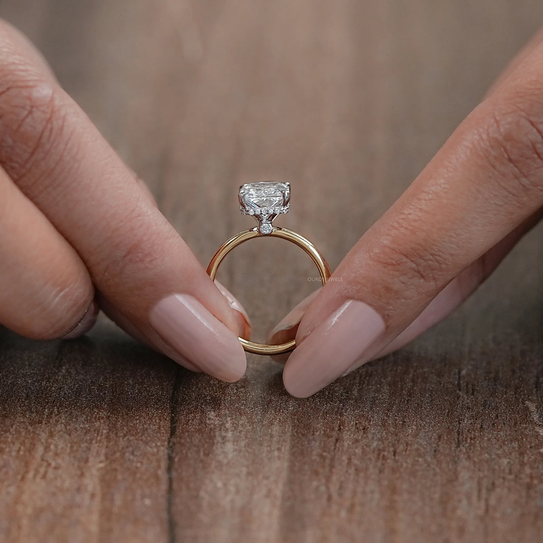 2.50 Carat Hidden Halo Radiant Cut Engagement Ring Ring