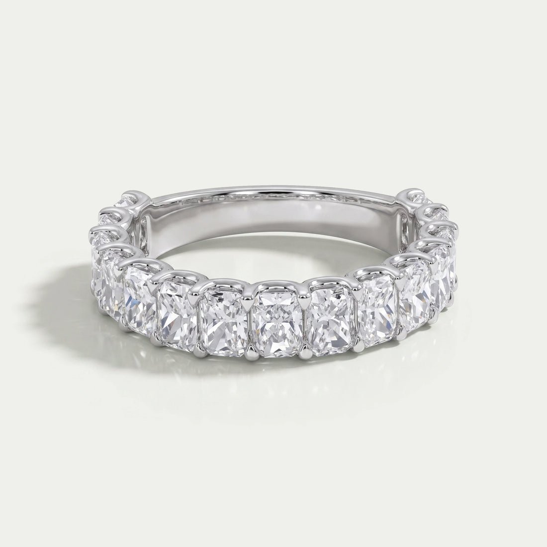 Radiant Cut Lab Grown Diamond Eternity Anniversary Band Ring