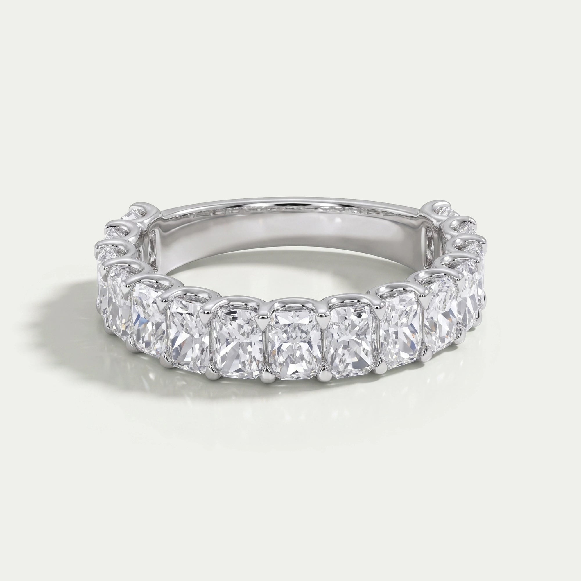 Radiant Cut Lab Grown Diamond Eternity Anniversary Band Ring
