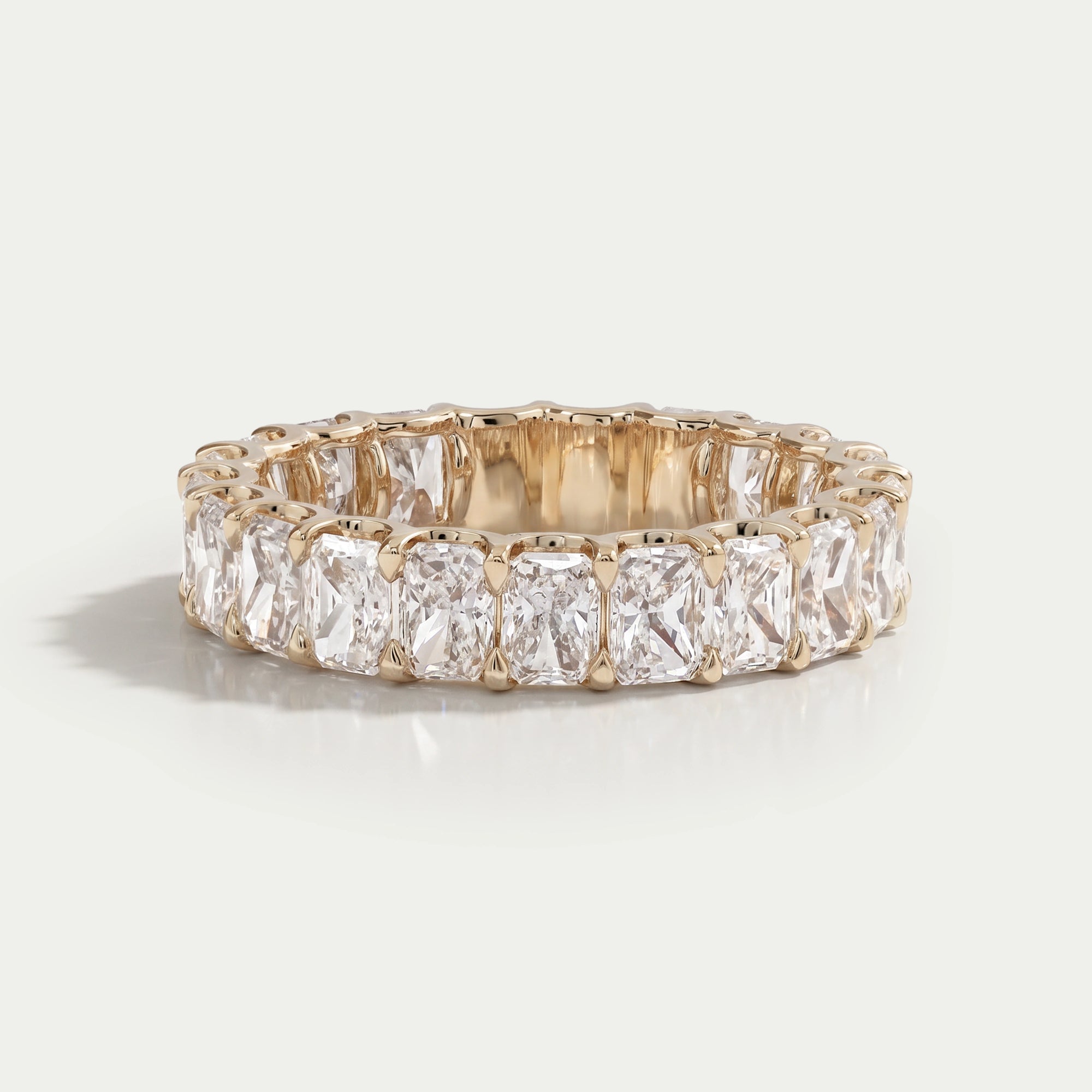 Radiant Cut Lab Grown Diamond Eternity Wedding Band Rings