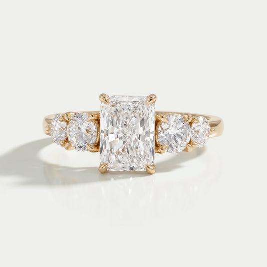 Radiant Lab Grown Diamond Five stone Engagement Ring Rings