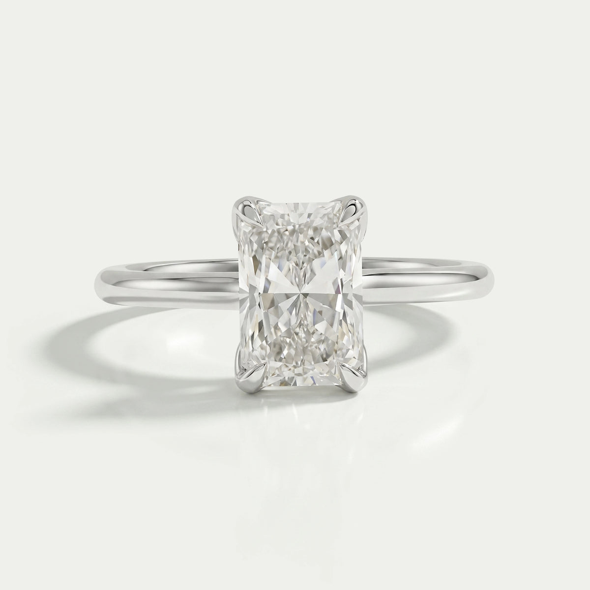 Radiant Lab Diamond Tulip Basket Solitaire Ring Ring