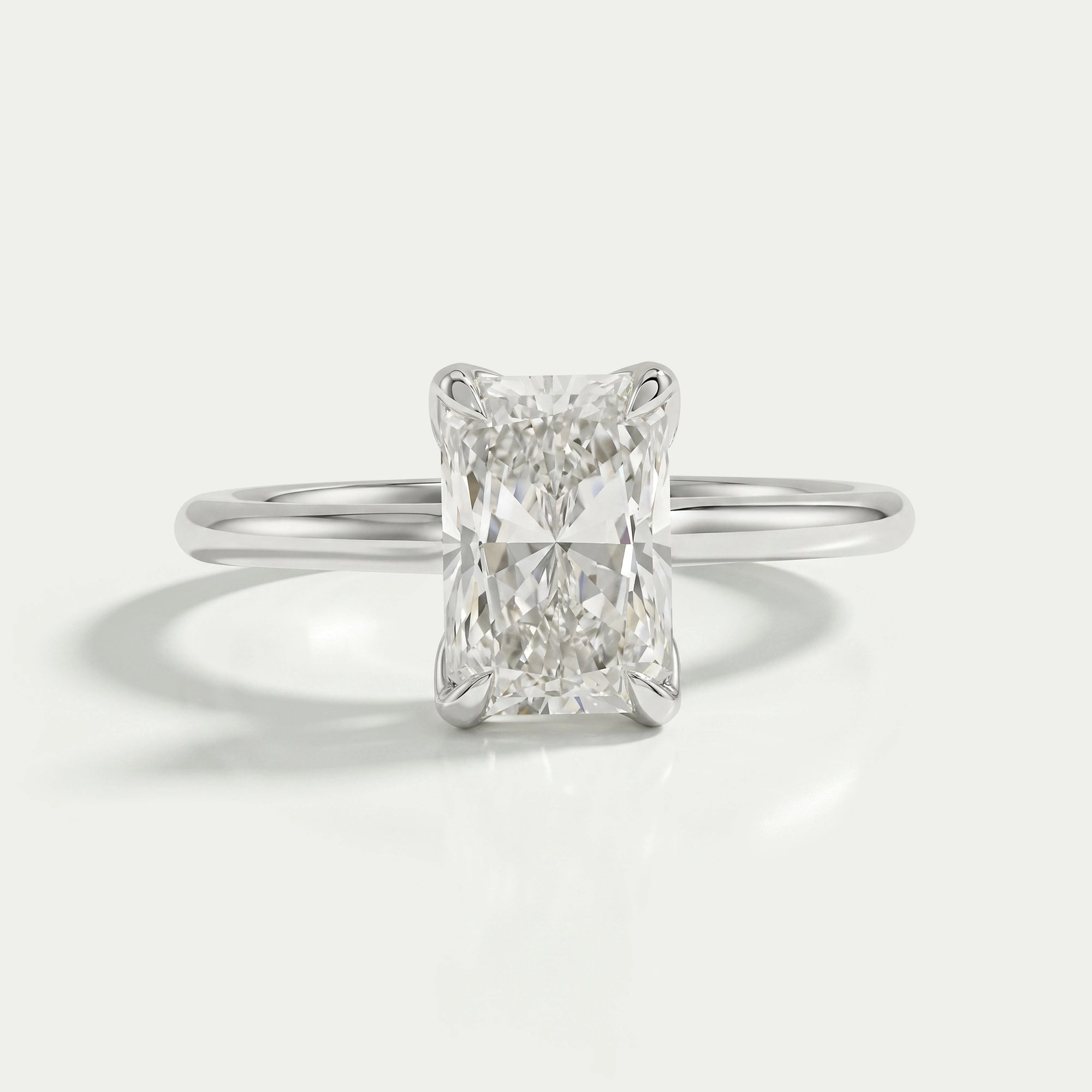 Radiant Lab Diamond Tulip Basket Solitaire Ring Ring