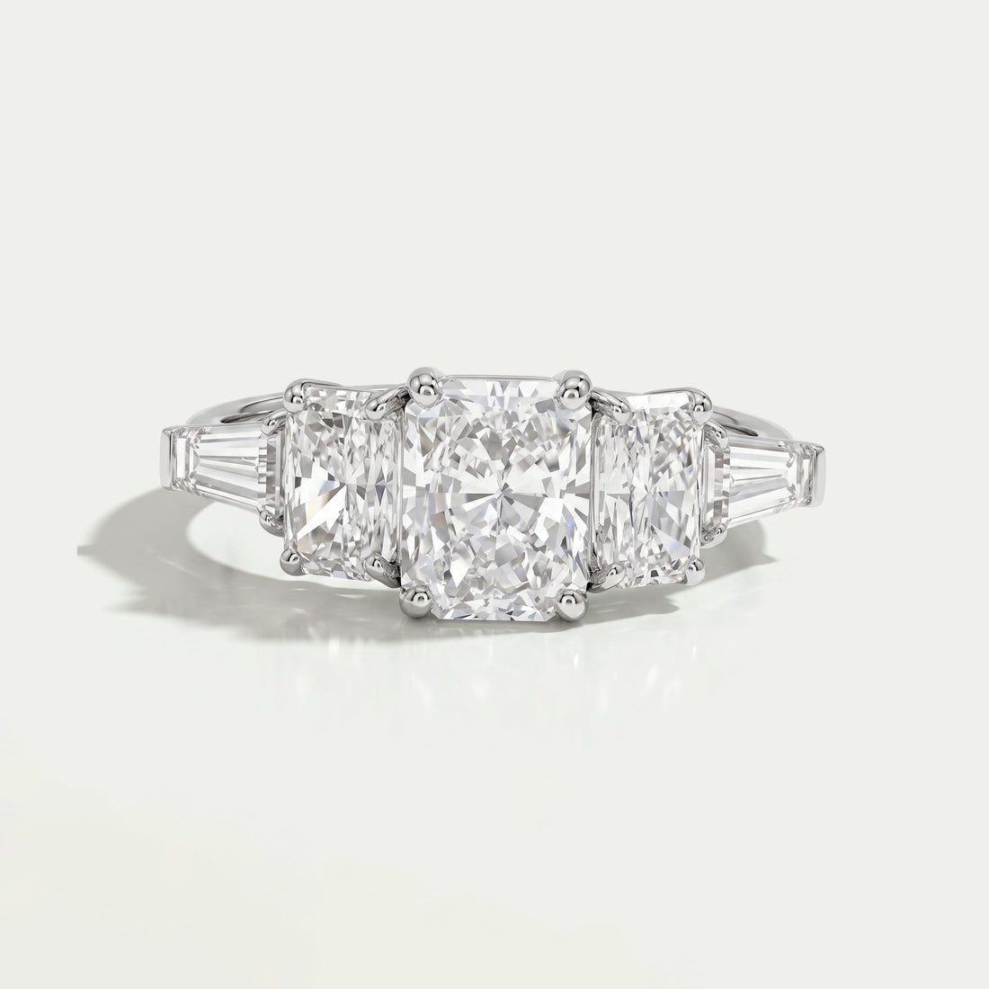 Radiant Lab Diamond Five Stone Engagement Ring Rings