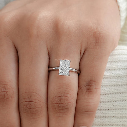Radiant Cut Solitaire Diamond Engagement Ring Ring