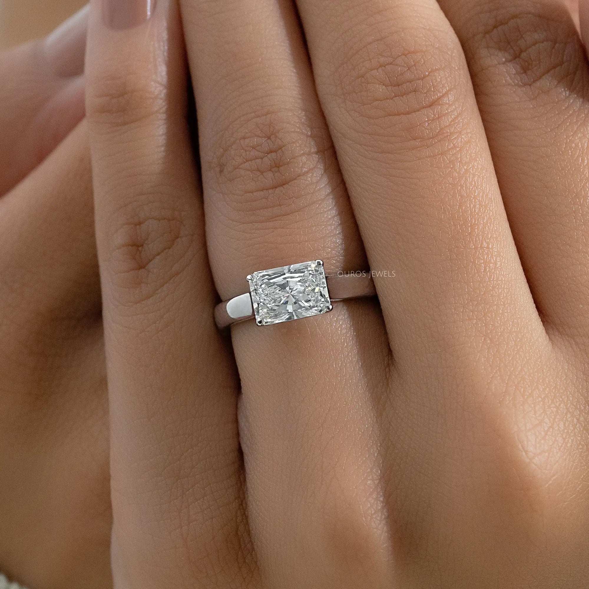 Radiant Lab Diamond Solitaire Engagement Band Ring