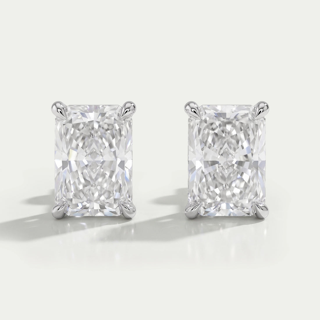 IGI Certified Radiant Cut Lab Grown Diamond Stud Earrings