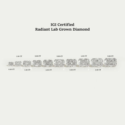 IGI Certified Radiant Cut Lab Grown Diamond Loose