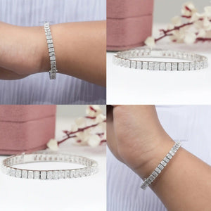 Bracelet de tennis en diamants de laboratoire à taille radiante