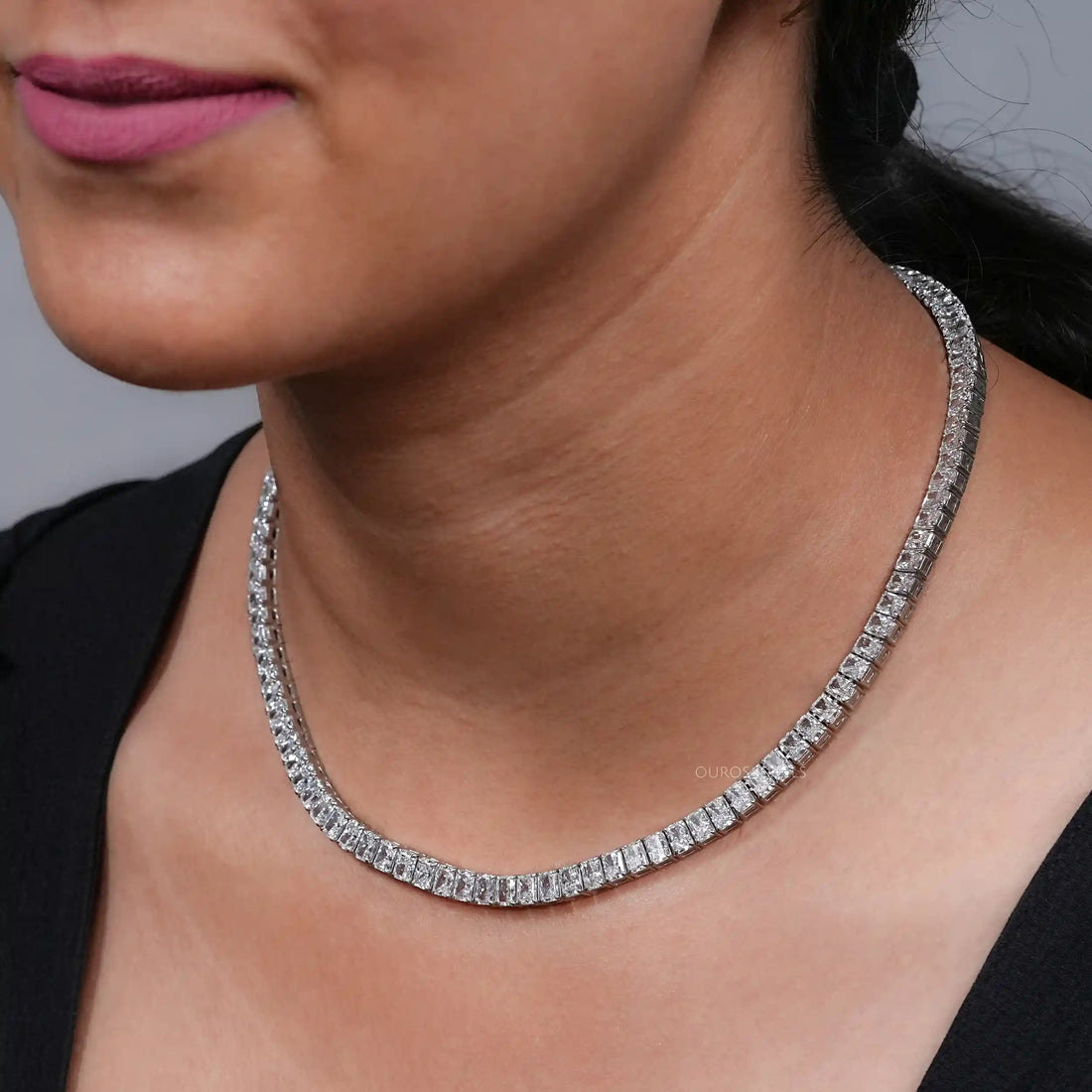 Radiant Cut Lab Diamond Tennis Necklace Necklaces