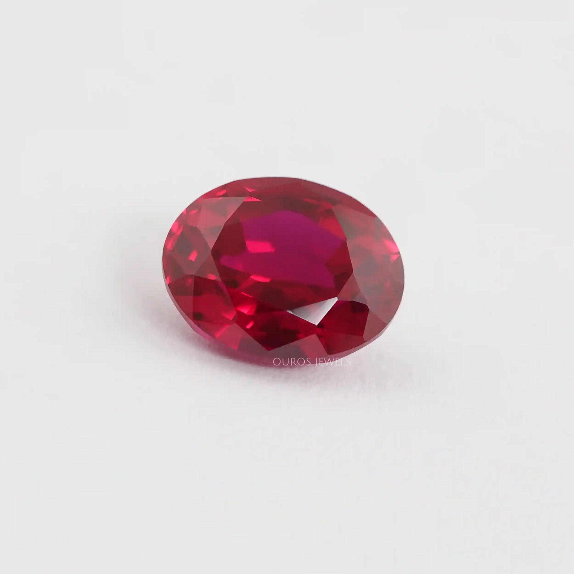 Zambian Ruby Oval Cut Gemstone With IGI Certified Diamond