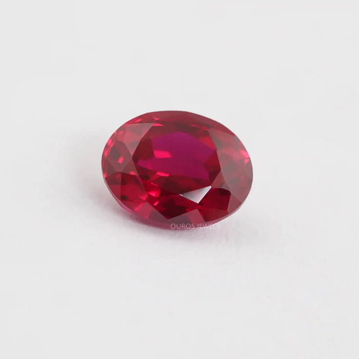 Zambian Ruby Oval Cut Gemstone With IGI  Certified Diamond