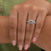 Fancy red princess cut lab diamond engagement ring in double setting