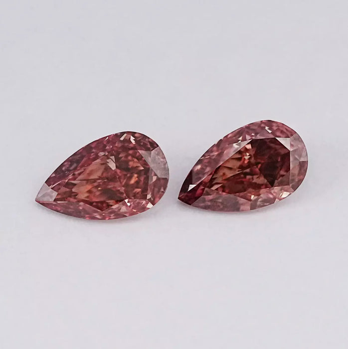 Rediesh Pink Pear Lab Diamond Matching Pair