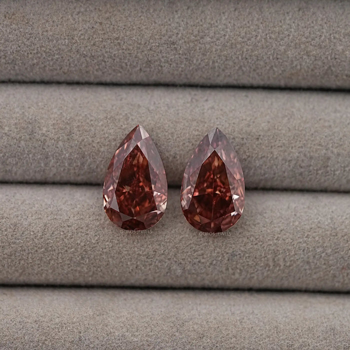 Rediesh Pink Pear Lab Diamond Matching Pair