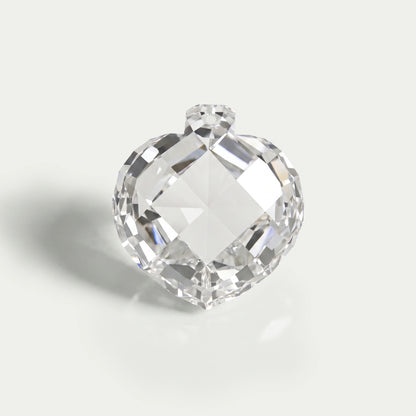 Diamant de laboratoire taille rose de 5,25 carats en forme de cœur