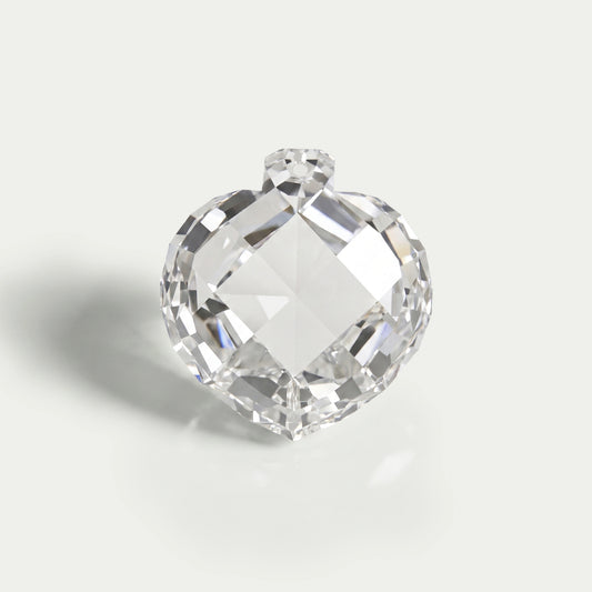 Diamant de laboratoire taille rose de 5,25 carats en forme de cœur