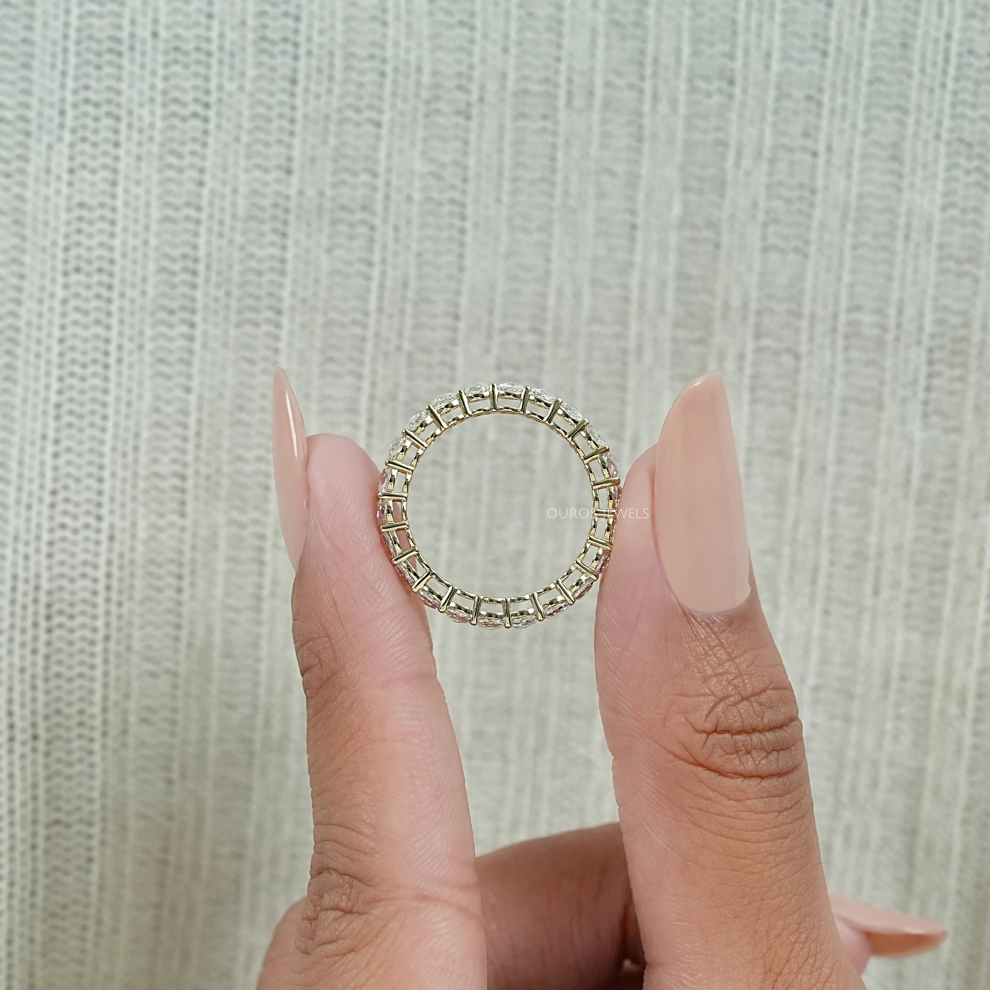 Rose Cut Round Diamond Eternity Wedding Band Ring