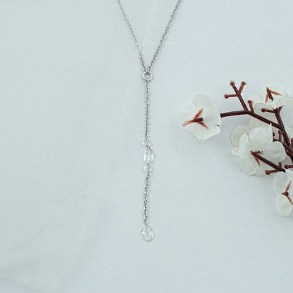 Rose Cut Oval And Round Diamond Lariat Necklace Necklaces