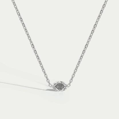 East West Rose Cut Oval Diamond Solitaire Necklace Necklaces