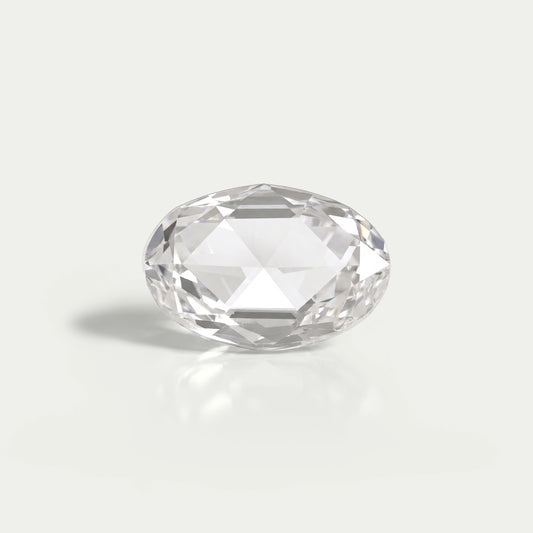 Diamant ovale taille rose antique cultivé en laboratoire