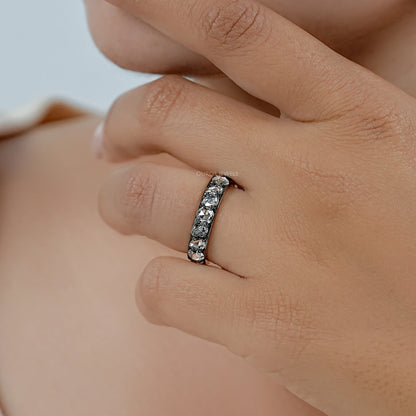 Rose Cut Diamond Eternity Wedding Band