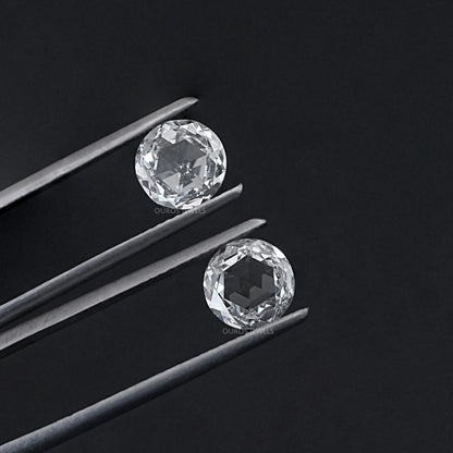 Rose Cut Round Lab Diamond Matching Pair Loose