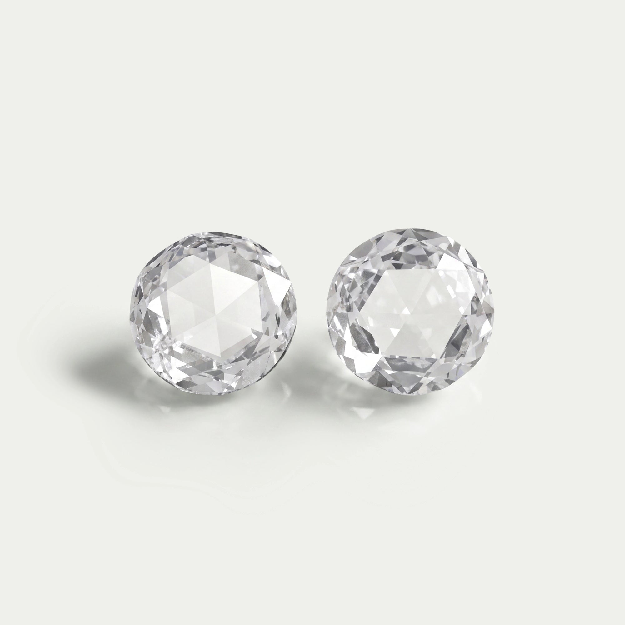 Rose Cut Round Lab Diamond Matching Pair