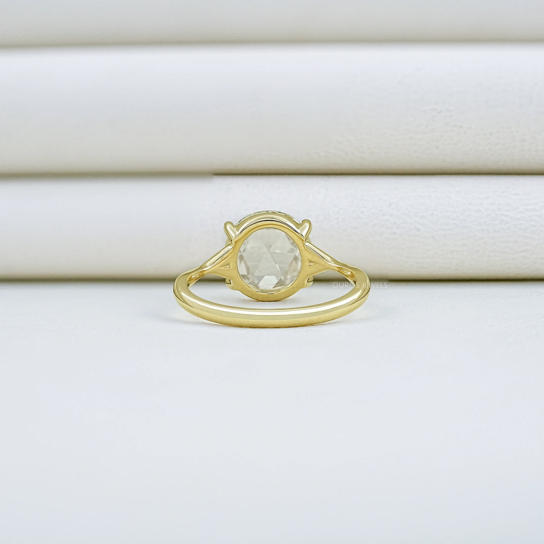 Rose Cut Round Diamond Split Shank Ring