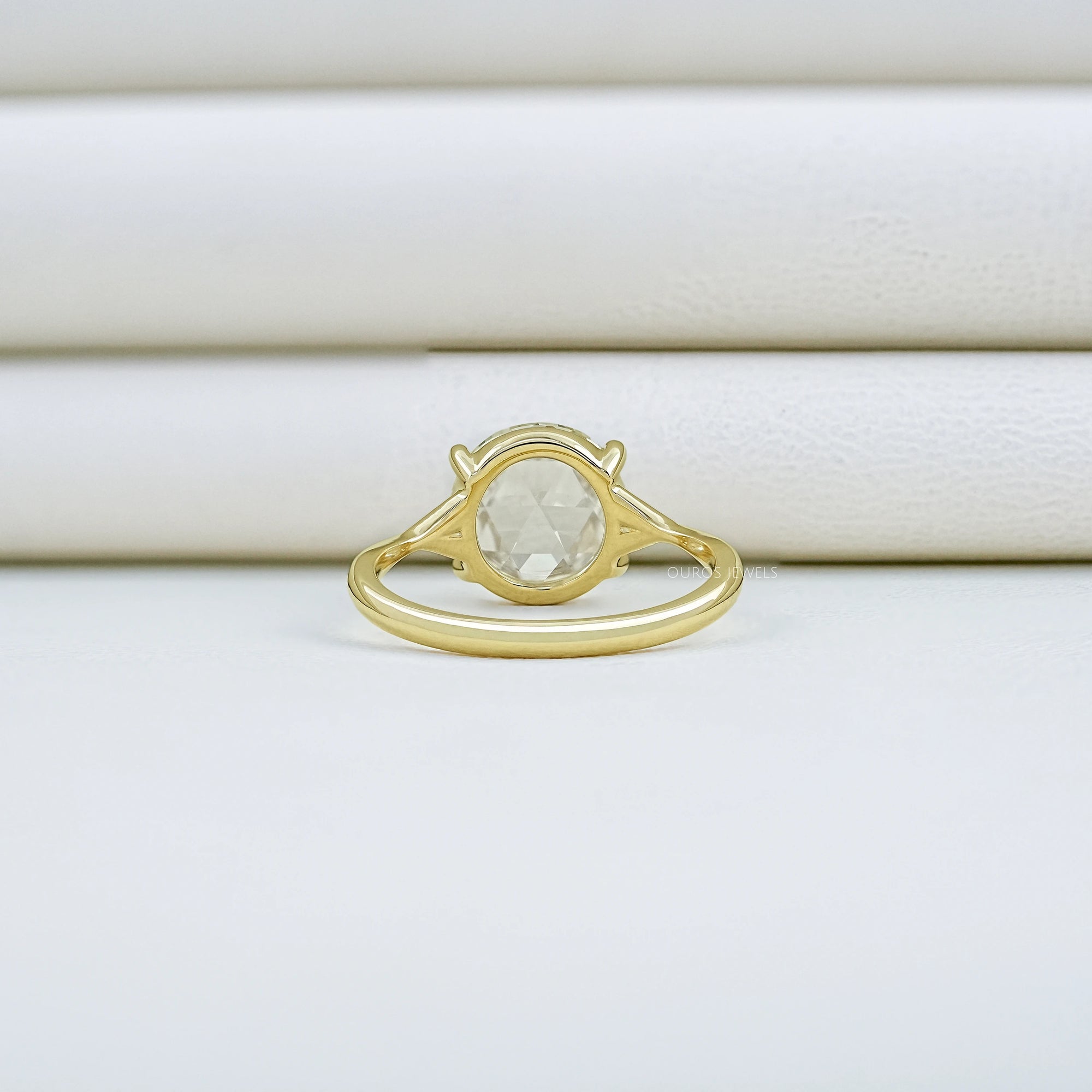Rose Cut Round Diamond Split Shank Ring