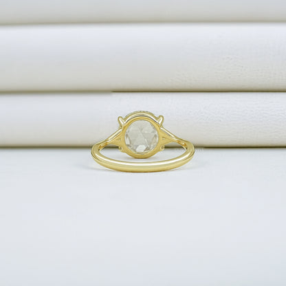 Rose Cut Round Diamond Split Shank Ring