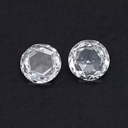 Rose Cut Round Lab Diamond Matching Pair Loose