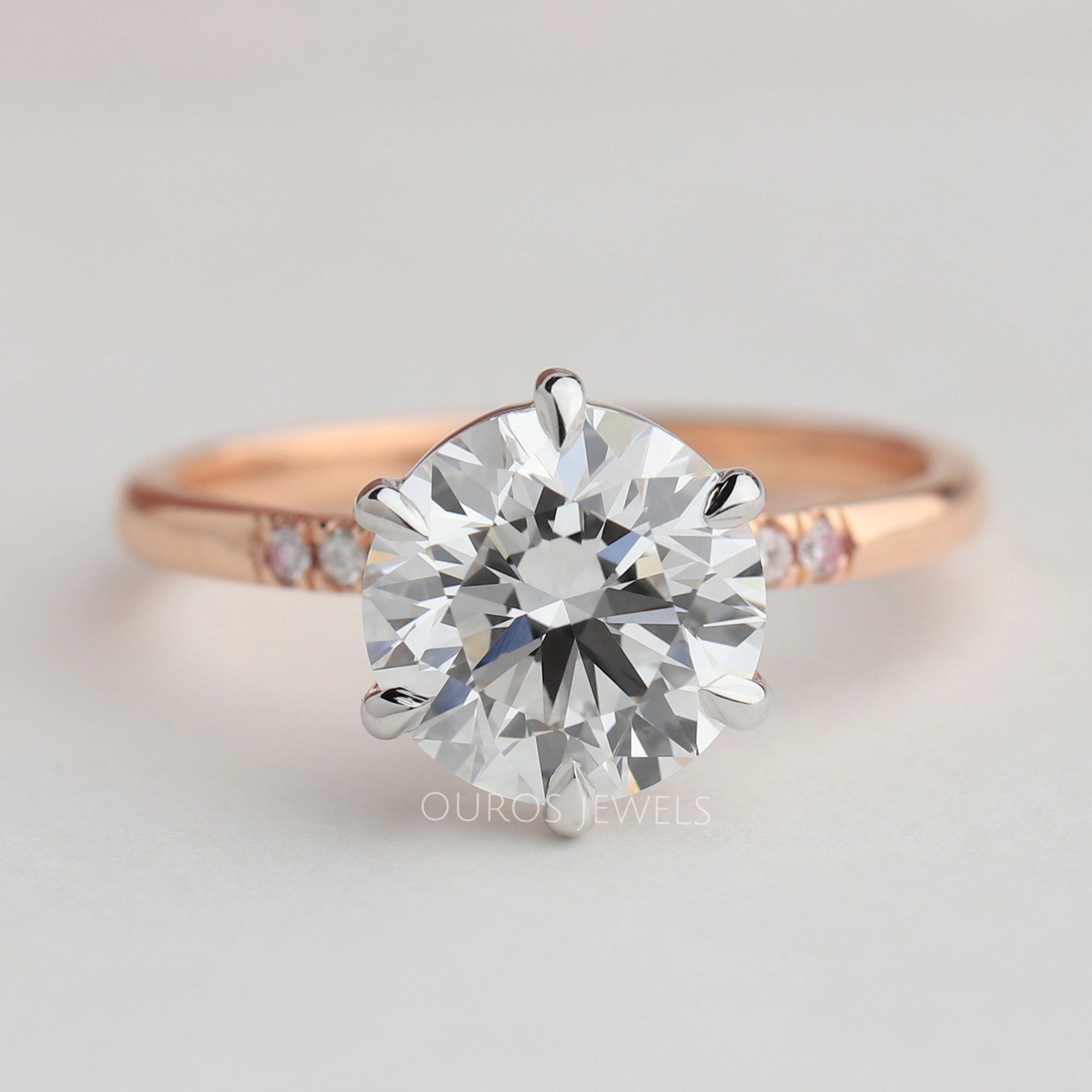 Rose Gold Round Shape Lab Diamond Ring