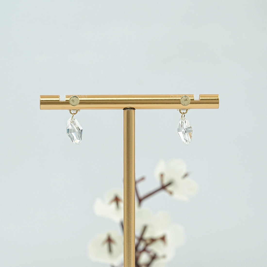 Step Cut Marquise Lab Diamond Drop Earrings Earring