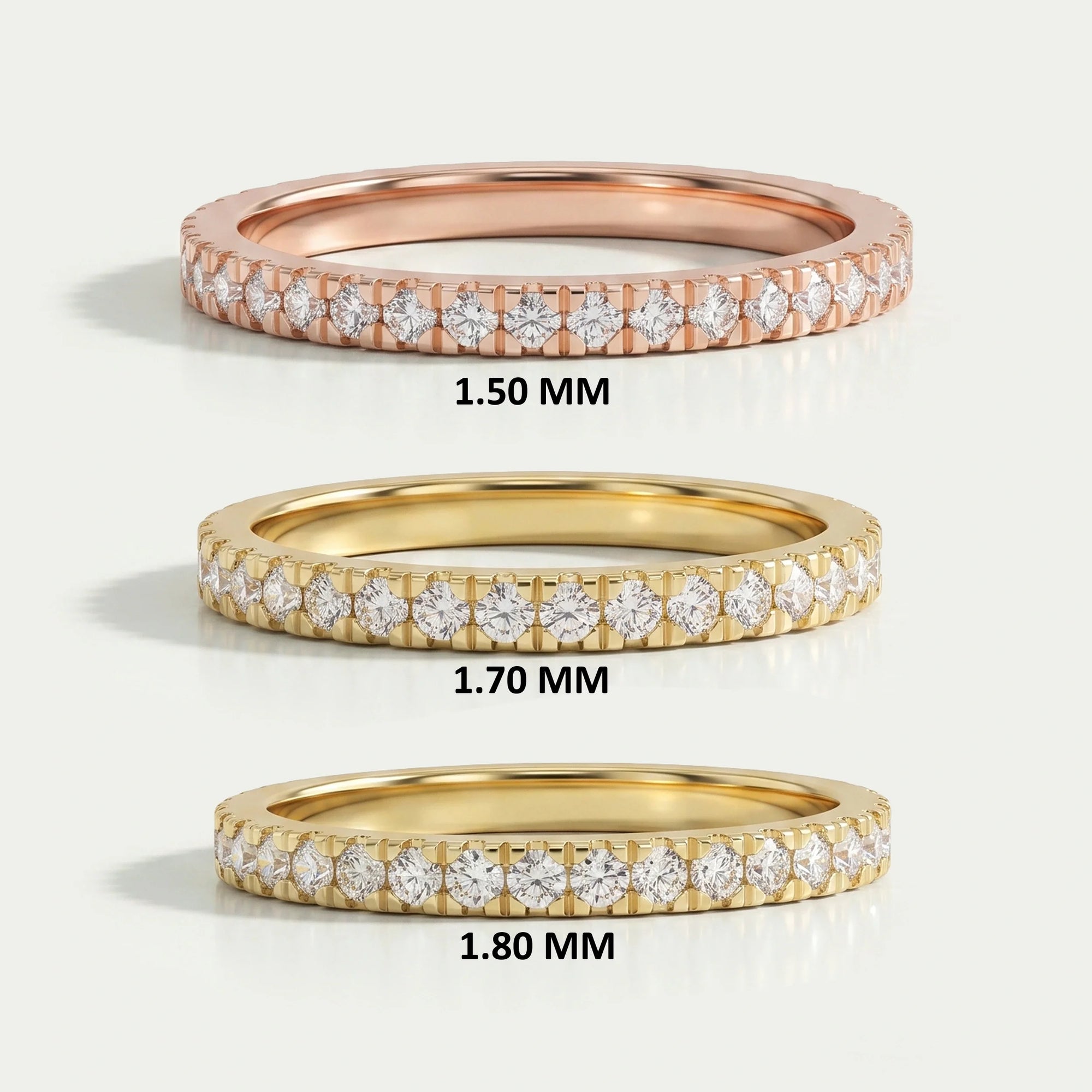 Round Cut Lab Grown Diamond Half Eternity Wedding Band