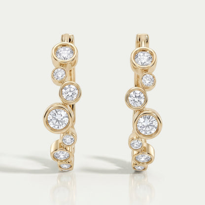Round Lab Diamond Bezel Set Hoop Earrings Earring