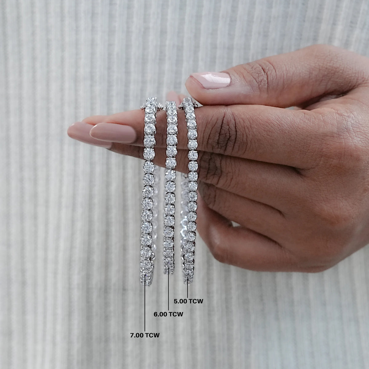 Round Diamond Tennis Bracelet in 5.00 | 6.00 | 7.00 TCW