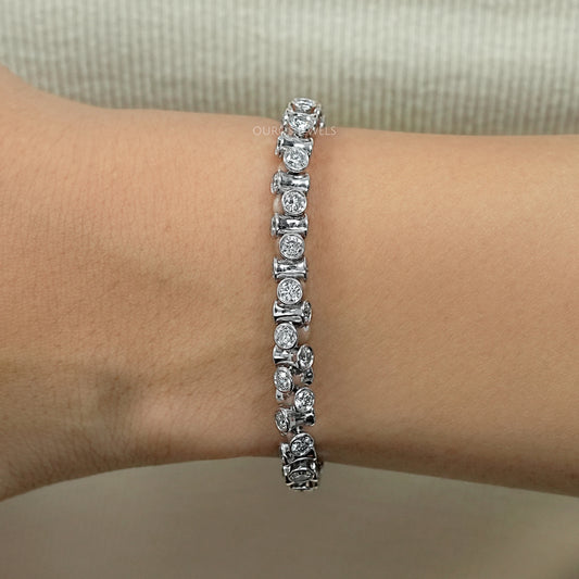Round Brilliant Lab Diamond Tennis Bracelet Bracelet
